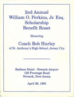 1991 Benefit Roast Program Coach Bob Hurley St Anthony