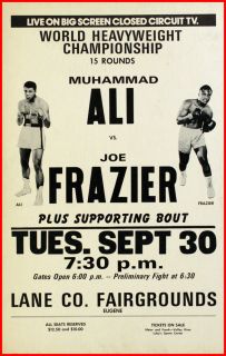 ALI vs FRAZIER Boxing Match Retro METAL Poster Vintage Wall Sign 