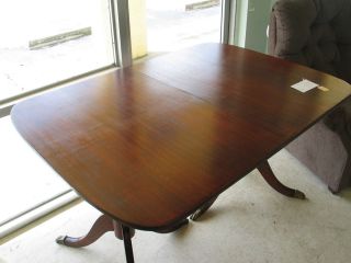 Antique Vtg Brickwede Mahogany Dining Table Butterfly Leaf Extension 