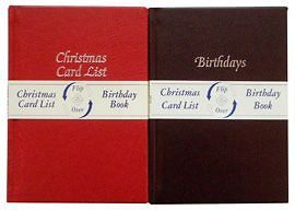   CHRISTMAS CARD LIST BIRTHDAY BOOK DOUBLE INDEX TAB 80gsm CHOOSE COLOUR