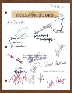 Pride and Prejudice Signed Script rpt Knightly Malone