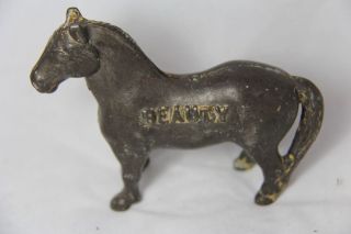 Antique Cast Iron Horse Coin Bank Vintage Arcade Beauty Still Piggy 