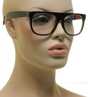  Old Fashion Vintage Eyeglasses Brown Tortoise Frame Clear Lens Glasses