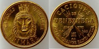 Caciques de Venezuela Urimare SOLID GOLD COIN
