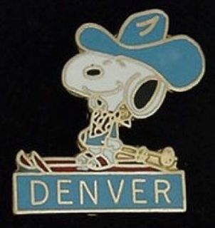  Pin Skiing ~ Denver ~ from 1980 90s ~ Peanuts ~ vintage cloisonné