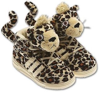 NEW~Adidas JEREMY SCOTT LEOPARD 1 Sneaker Stuffed wings teddy Shoe 