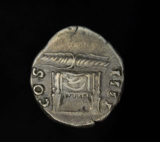   Silver Thunderbolt Throne Denarius Coin Emperor Antoninus Pius