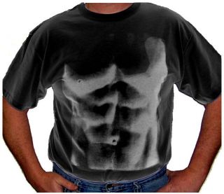   Ripped ABS BLACK T SHIRT Muscle 6 Pack ABS, SIX PACK ABS Funny Tee