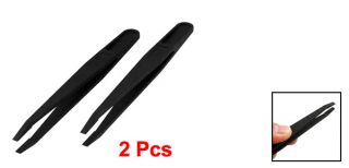 Pcs Black Plastic Anti Static Flat Tip Tweezers Hand Tool