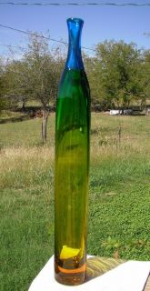 Vintage BLENKO Art Glass 6427 Elongated Bottle Stretch Signed Myers 