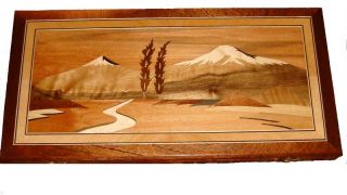   Big Size Wooden Backgammon Unused Ararat Mountain Handmade