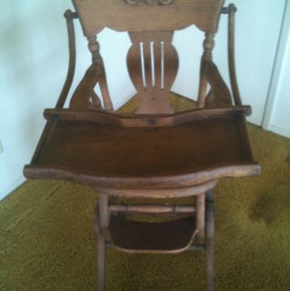 Antique Hartwig and Kemper Childs High Chair Adjustable