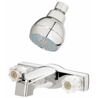 AquaSource Chrome 2 Handle Tub & Shower Faucet with Single Function 