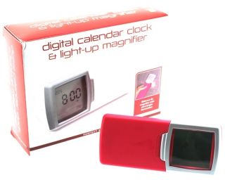 PERFECT SOLUTIONS Digital Calendar Clock / Light   Up Magnifier LCD 