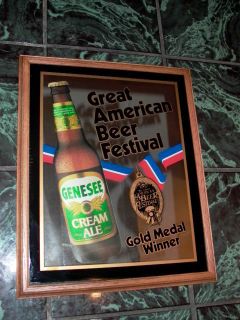 genesee cream ale beer festival gold medal sign mirror time