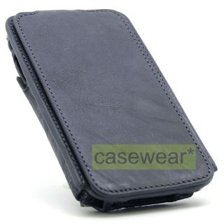   Genuine Grey Flip Leather ID Pouch for Apple iPhone 4S Accessory