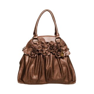 Big Buddha Bronze Brown Flower Arlene Hobo Removable Strap Handbag 
