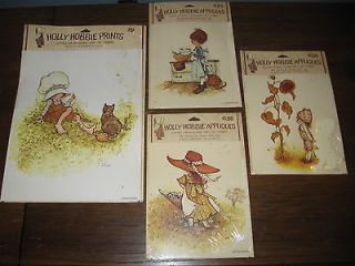 assorted SETS (7) UNUSED HOLLY HOBBIE PRINTS for DECOUPAGE CRAFT 