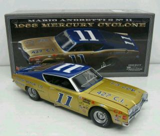 Mario Andretti 1968 #11 Bunnell Motor Co. Mercury Cyclone Autographed 