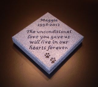   Marker Burial Plaque for Dog or Cat Grey Engraved as You Wish