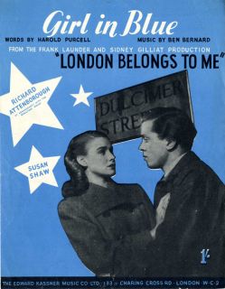 RICHARD ATTENBOROUGH, SUSAN SHAW 1948 MOVIE LONDON BELONGS TO ME UK 
