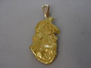 Spectacular & Huge Natural Australian Gold Nugget Made into a Pendant