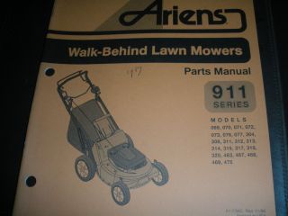 Ariens 911 Series Walk Behind Lawn Mower Model s Illustrated Parts 