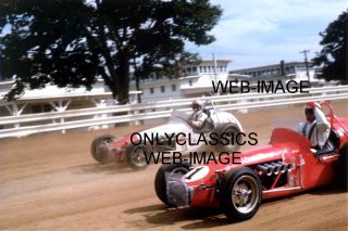   AJ FOYT GARY BETTENHAUSEN HUGE PHOTO SPRINT CAR AUTO RACING INDY 500