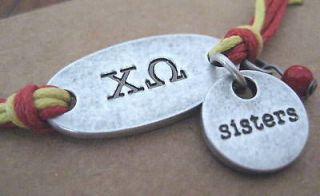 new chi omega sisters bracelet sorority gift jewelry time left