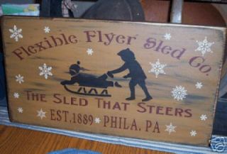 primitive christmas sign flexible flyer sled co 