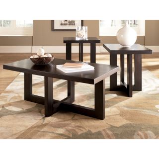 ASHLEY JASIN DARK BROWN FINISH 3IN1 PACK TABLE FREE SHIPPING NEW