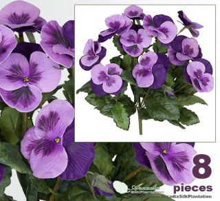 You are bidding on Eight 10 Pansy Artificial Flower Bushes.