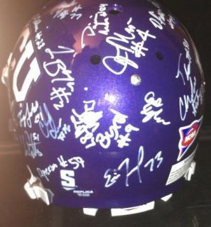 2012 Texas TCU Horned Frogs team signed Football Helmet  CERTIFICATE 
