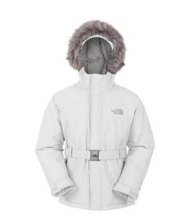 The North Face Womens Girls White Greenland Winter Jacket Atcs GOOSE 