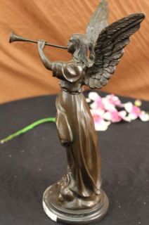 Signed Marioton Angel Bronze Sculpture Mythical Statue Art Figurine 