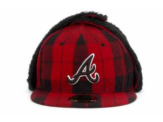 Atlanta Braves Red New Era MLB Buffalo Dog 10 59Fifty Hat Size 7 1 8 