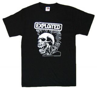 the exploited skull old school uk street punk t shirt