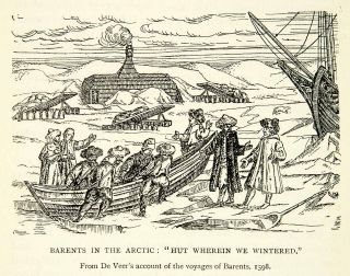 1912 Print Barents Arctic SHIP Boat Exploration Intrepid Expedition 