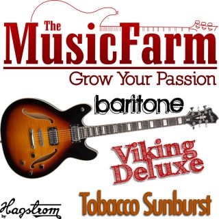 Hagstrom Viking Deluxe Baritone Semi Hollow Electric Guitar   Tobacco