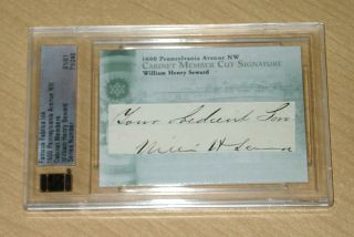 1600 Pennsylvania Ave Cabinet CUT signature William Henry Seward 