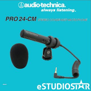 Audio Technica PRO24CM Camera Mount Stereo Condenser Microphone New 