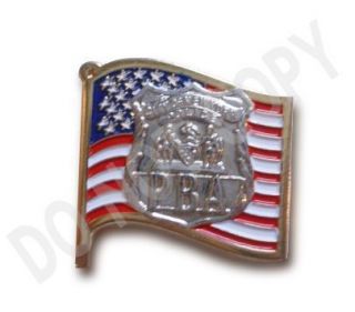 NYPD Police Officers Shield with PBA on American Flag