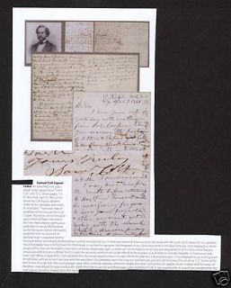Samuel Colt Gunmaker RARE 1861 Letter ALS Gun West