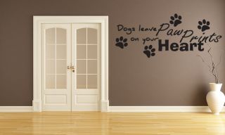   Paw Prints on Your Heart Vinyl Wall Art Decals Sticker J177