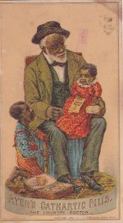 Ayers Cathartic Pills Black Americana Lowell Trade Card
