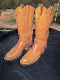   4013 Cowboy Boots Brown Leather 9 B Western Rodeo Tufcum Sole