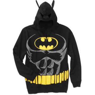 DC Comics Batman Hoodie Mens M L XL Costume Zip Up Hoody New Tags 
