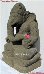 3ft Ganesh Statue Large Hand Carved Stone RARE Asian Garden Yoga 