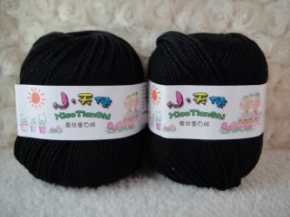   50g Skeins Wool Cashmere Silk Baby Yarn lot;Sock Yarn;Sport;100g;Black