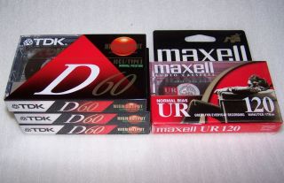   Maxell Blank Cassette 60 120 Minute Audio Recording Tape Lot of 4 New